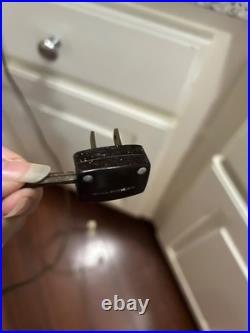 Vintage Pair of Lamps Naturalist Rustic. Solid Wood and Brass Fittings Turned