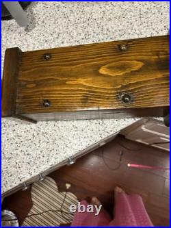 Vintage Pair of Lamps Naturalist Rustic. Solid Wood and Brass Fittings Turned