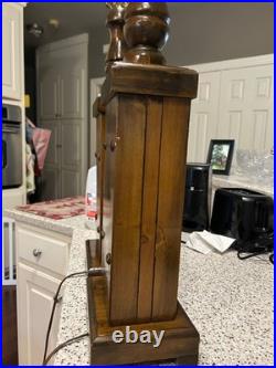 Vintage Pair of Lamps Naturalist Rustic. Solid Wood and Brass Fittings Turned
