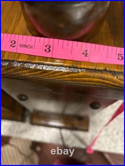 Vintage Pair of Lamps Naturalist Rustic. Solid Wood and Brass Fittings Turned