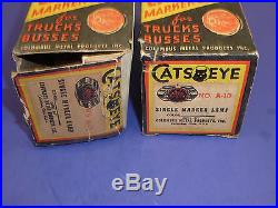 Vintage Pair of NOS CATS-EYE No. 15 Marker Lamps Trucks Rat Hot Rod Ruby Red