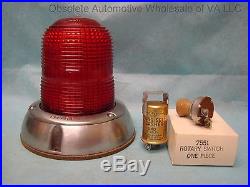 Vintage Peterson Emergency Light Kit Tung Sol 12V Flasher Rotary Switch NOS Lamp