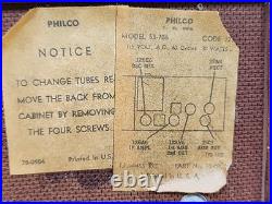 Vintage Philco Transitone 53-706 Rare Radio Lamp For Parts / Repair / Repurpose