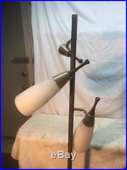 Vintage Pole Floor Lamp Glass Shade MID Century Dainish Modern Parts Lamp
