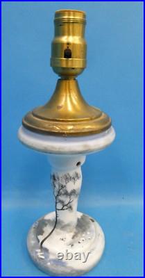 Vintage Porcelain Brass Decorative Table Lamp Light Lighting Painted Tree Parts