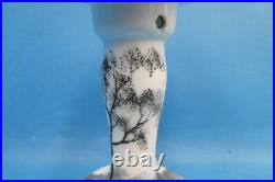 Vintage Porcelain Brass Decorative Table Lamp Light Lighting Painted Tree Parts