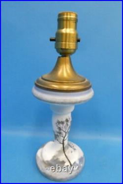 Vintage Porcelain Brass Decorative Table Lamp Light Lighting Painted Tree Parts