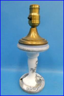 Vintage Porcelain Brass Decorative Table Lamp Light Lighting Painted Tree Parts