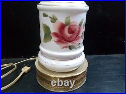 Vintage Porcelain Table Lamp w Classic Flower Floral Design Roses Parts Repair