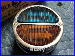 Vintage RARE direction lamp DOUBLE-S-Corp turn SIGNAL light NOS glass 2 side 6v