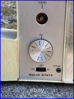 Vintage Rare MCM Viscount Solid State Model 75 Radio Lamp Alarm Clock Parts (7e)