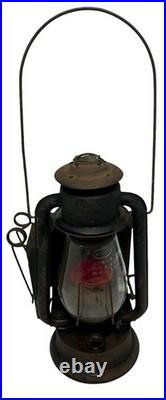 Vintage Rayo WITH MISMATCHED Dietz GLASS RED GLASS GLOBE Antique PARTS REPAIR