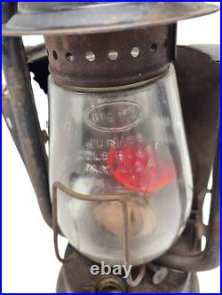 Vintage Rayo WITH MISMATCHED Dietz GLASS RED GLASS GLOBE Antique PARTS REPAIR