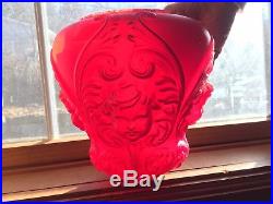 Vintage Red Glass Cherub Face Gone With The Wind Lamp Shade Part
