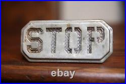 Vintage STOP Brake Light Glass Lens Ford Buick Studebaker Motorcycle Hot Rod