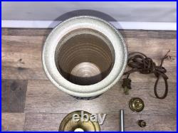 Vintage Salmon Falls Stoneware Pottery Salted Glazed Cow Lamp Base & Parts
