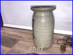 Vintage Salmon Falls Stoneware Pottery Salted Glazed Cow Lamp Base & Parts