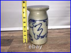 Vintage Salmon Falls Stoneware Pottery Salted Glazed Cow Lamp Base & Parts