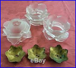 Vintage Satin Glass Rose Lamp Sconce Chandelier French Shade Parts