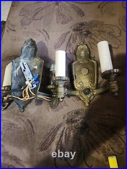 Vintage Scones Dual Lamp With Switch Parts Repair Great Shape One Of A Kind