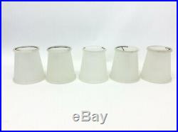 Vintage Set 5 Frosted Fluted Glass Decorative Small Lamp Shades Lighting Parts