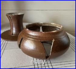 Vintage Stoneware Pottery Lamp Parts Attributed to Raul Coronel