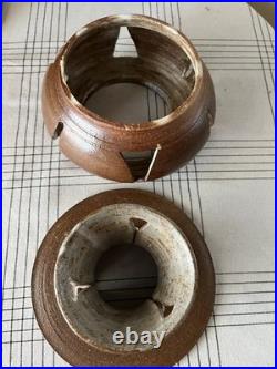Vintage Stoneware Pottery Lamp Parts Attributed to Raul Coronel