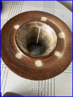 Vintage Stoneware Pottery Lamp Parts Attributed to Raul Coronel