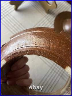 Vintage Stoneware Pottery Lamp Parts Attributed to Raul Coronel Vintage Stoneware Pottery Lamp Parts Attributed to Raul Coronel