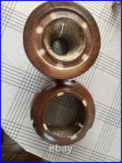 Vintage Stoneware Pottery Lamp Parts Attributed to Raul Coronel