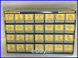 Vintage Store Serv-A-Lite Metal Parts Cabinet 28 Drawer With Lamp Parts (6F)