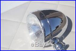 Vintage Style Fog Light Lamps Tear Drop 12 Volt Chrome Clear Hot Rod Truck Pair