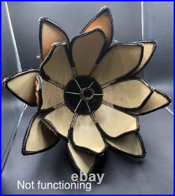 Vintage Swag Hanging Lamp FUZZY gold flower Shade 60s-70S NOT WORKING PARTS ONLY