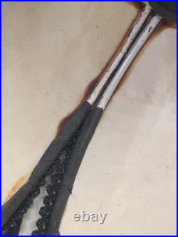 Vintage Swag Hanging Lamp FUZZY gold flower Shade 60s-70S NOT WORKING PARTS ONLY