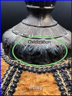 Vintage Swag Hanging Lamp FUZZY gold flower Shade 60s-70S NOT WORKING PARTS ONLY