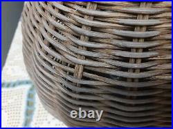 Vintage Table Lamp 16 Natural Rattan Wicker Boho MCM for parts or not working
