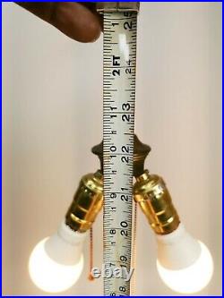 Vintage Table Lamp Brass Bronze Metal Base Retro Parts With Two Light Socket 187
