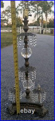 Vintage Three Tier Hollywood Regency Table Lamp L&L WMC As Is Parts Repair