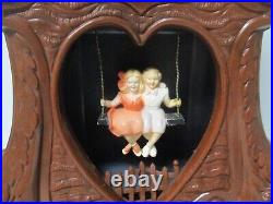 Vintage United Animated Motion Lamp Mantle Clock 2 Children on a Swing