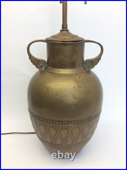 Vintage Used Brass Metal Hammered Unusual Dual Fixture Table Lamp Electric Parts