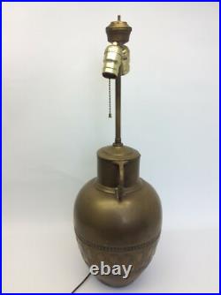 Vintage Used Brass Metal Hammered Unusual Dual Fixture Table Lamp Electric Parts