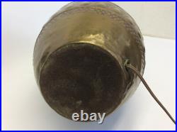 Vintage Used Brass Metal Hammered Unusual Dual Fixture Table Lamp Electric Parts