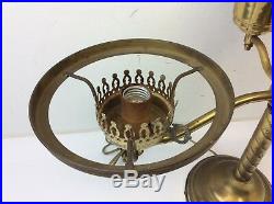 Vintage Used Brass Metal Two Socket Fixture Table Lamp Light Parts Old