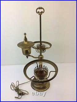 Vintage Used Brass Metal Two Socket Fixture Table Lamp Light Parts Old