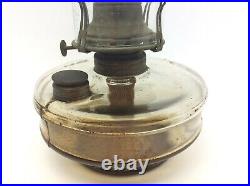 Vintage Used Clear Glass Decorative Oil Lamp Queen Anne Burner with Shade Parts