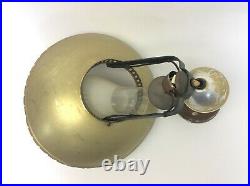Vintage Used Hanging Light Fixture Lamp Metal Aluminum Shade Ceiling Parts