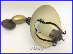 Vintage Used Hanging Light Fixture Lamp Metal Aluminum Shade Ceiling Parts