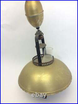 Vintage Used Hanging Light Fixture Lamp Metal Aluminum Shade Ceiling Parts