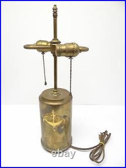 Vintage Used Metal Brass Bow & Arrow Decorative Dual Fixture Table Lamp Parts