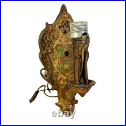 Vintage Wall Sconce Lighting Fixture Lamp C. 1920s-30s Medieval Revival For Parts
